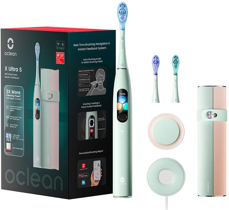 Зубная щетка электрическая Oclean X Ultra Set Green (OLED) (6970810553505) - Фото 1