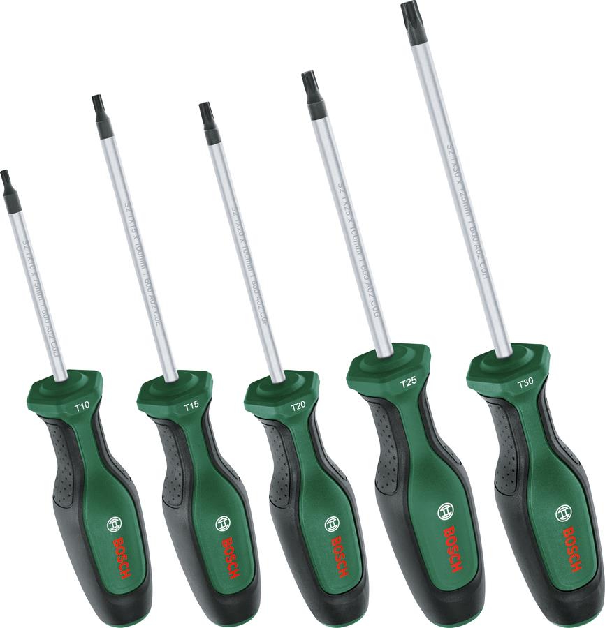 Набір викруток Bosch T10, 15, 20, 25, 30 5 шт. (1.600.A02.BX6) - Фото 1