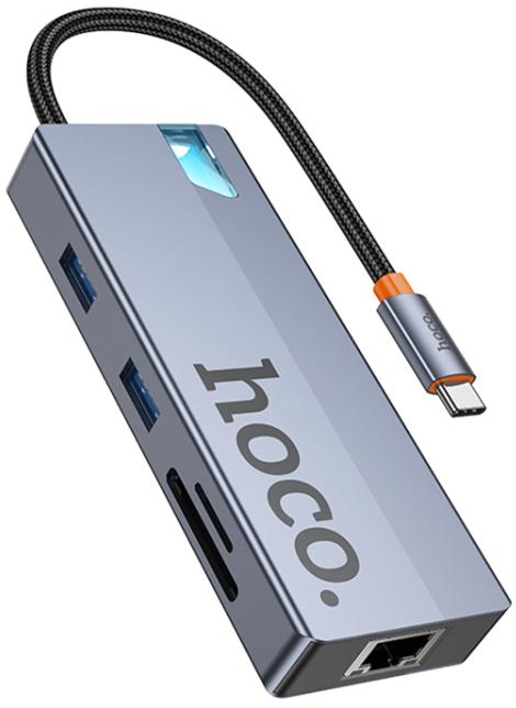 Хаб USB HOCO HB52 Wow 8-in-1 multi-function converter Deep Space Gray (6942007647311) - Фото 1