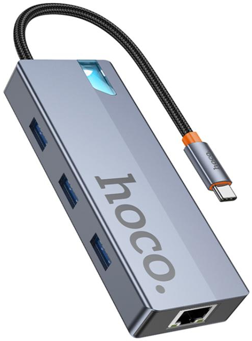 Хаб USB HOCO HB51 Wow 6-in-1 multi-function converter Deep Space Gray (6942007647304) - Фото 1