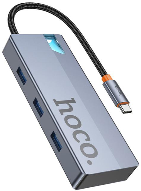 Хаб USB HOCO HB50 Wow 5-in-1 multi-function converter Deep Space Gray (6942007647298) - Фото 1