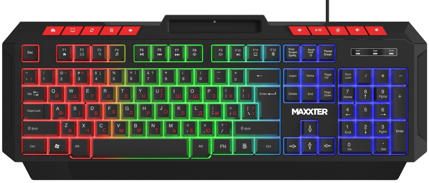 Клавиатура проводная игровая Maxxter KBG-UML-02B-UA - Фото 1