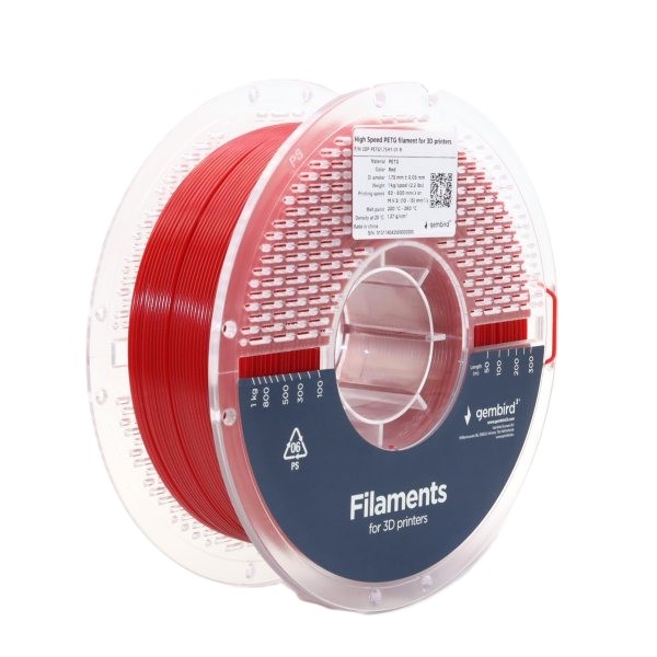 Нитка для PETG-картриджа Gembird High Speed 1.75 мм (3DP-PETG1.75HY-01-R) - Фото 1