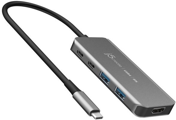 Хаб USB J5create USB-C 5-в-1 Silver (JCH453-N) - Фото 1