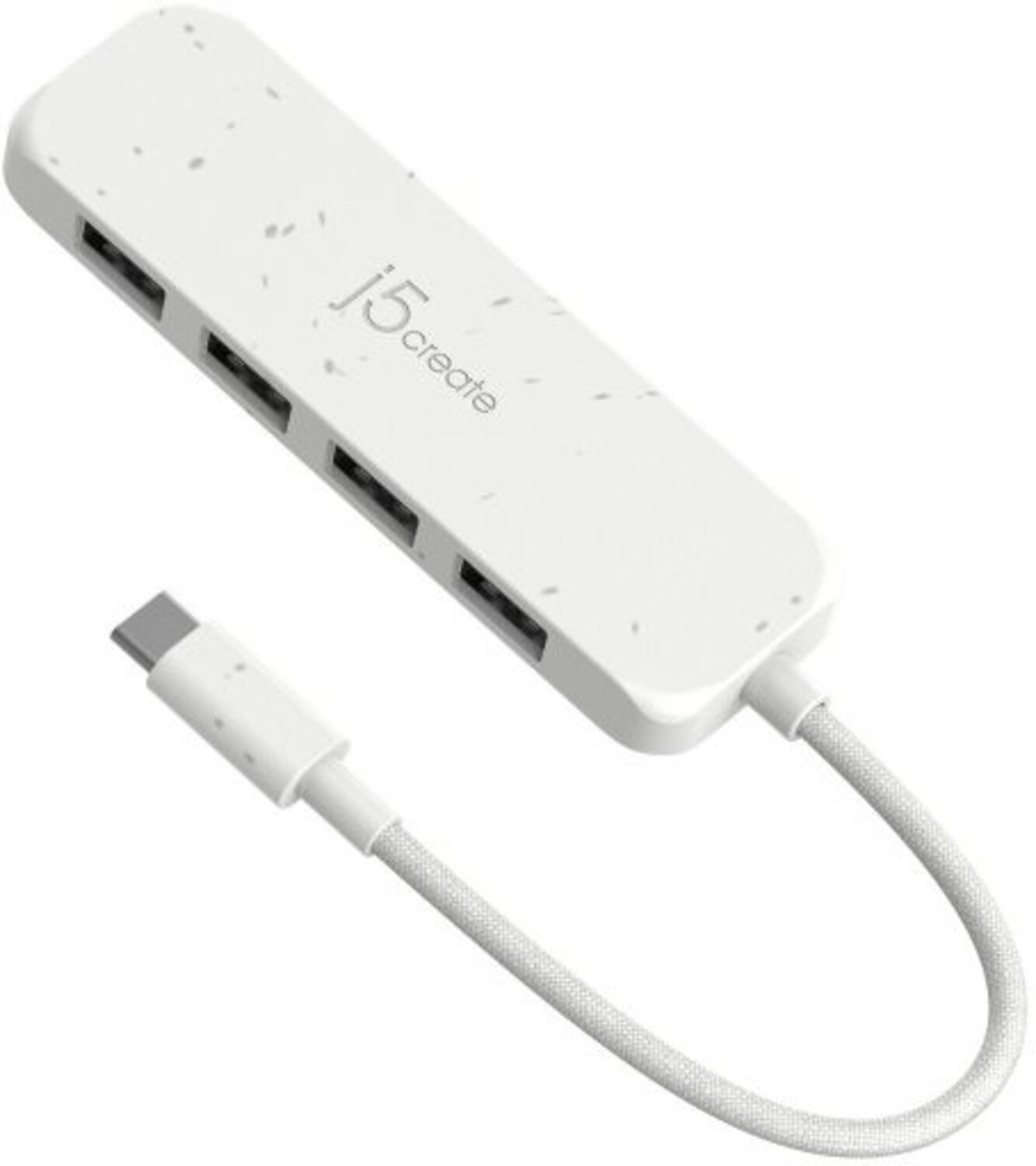 Хаб USB J5create USB 3.2 USB-С 4 USB-A Nature White (JCH341EW-N) - Фото 1