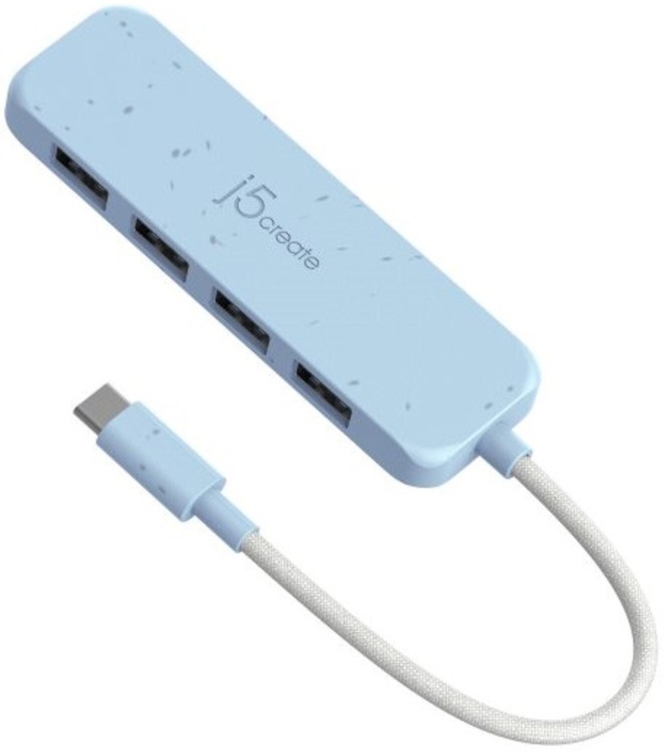 Хаб USB J5create USB 3.2 USB-С 4 USB-A Fresh Cyan (JCH341EC-N) - Фото 1