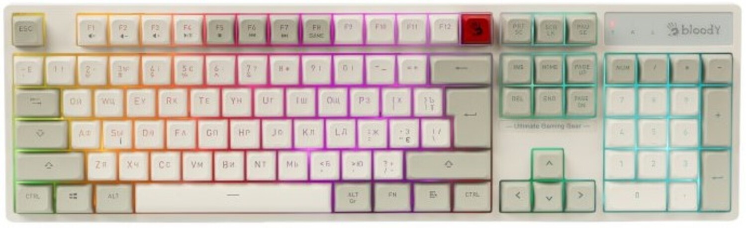 Купити Клавіатура дротова ігрова Bloody B230N (White) - Фото 1 Клавіатура дротова ігрова Bloody B230N (White) - Фото 1