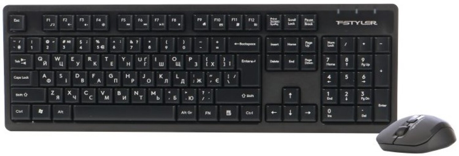 Клавиатура+мышь беспроводная A4tech FG1200 (Black) - Фото 1