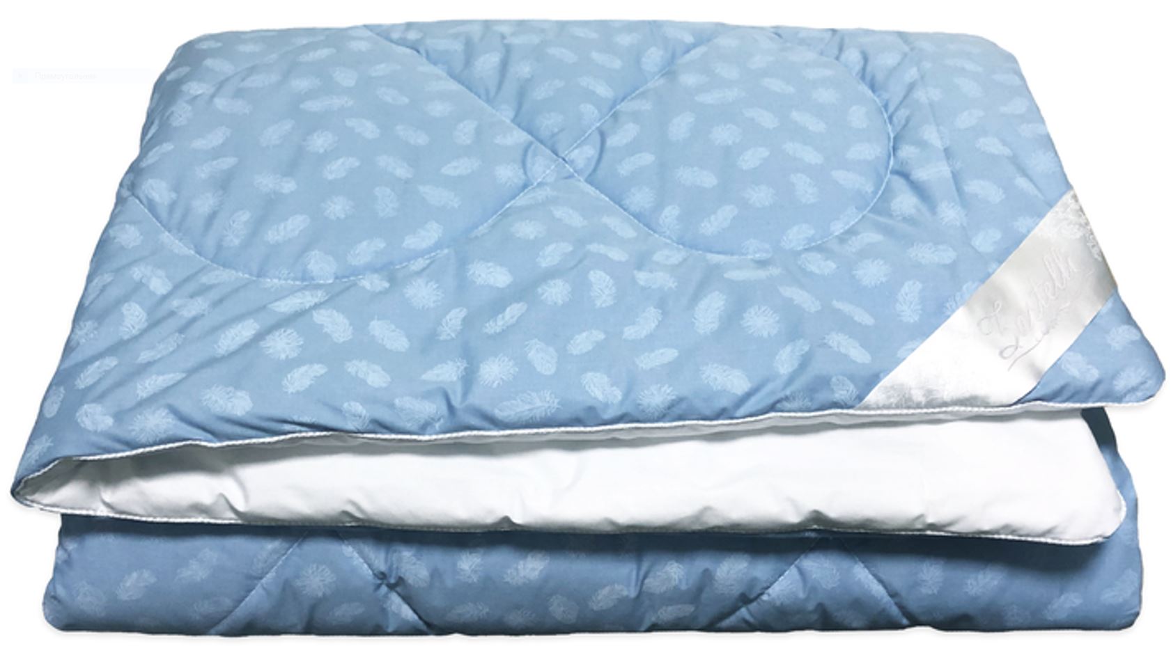 Одеяло всесезонное полуторное Zastelli Лебединый пух Blue/White 145х205 голубовато-белая (16261) - Фото 1