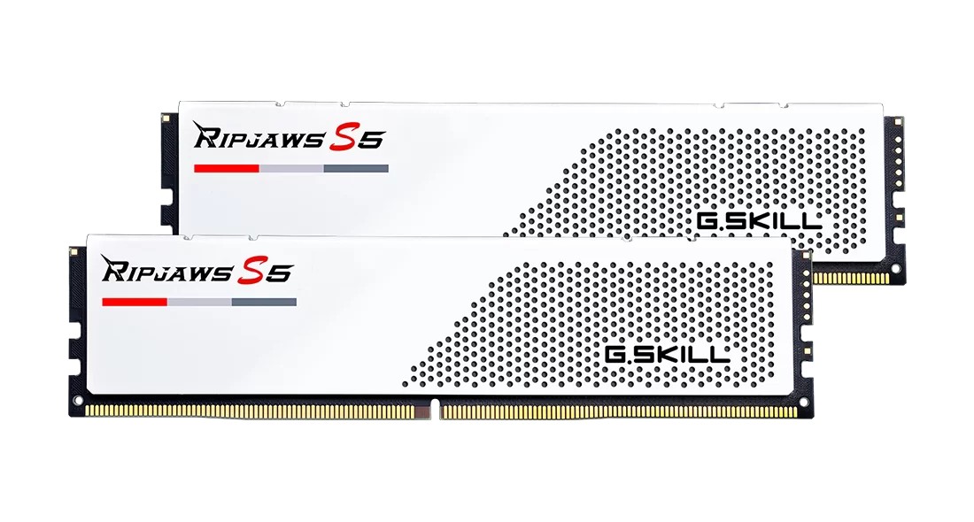 Память DDR G.Skill Ripjaws S5 White DDR5 32GB (2x16GB) 5600Mhz (F5-5600J3036D16GX2-RS5W) - Фото 1