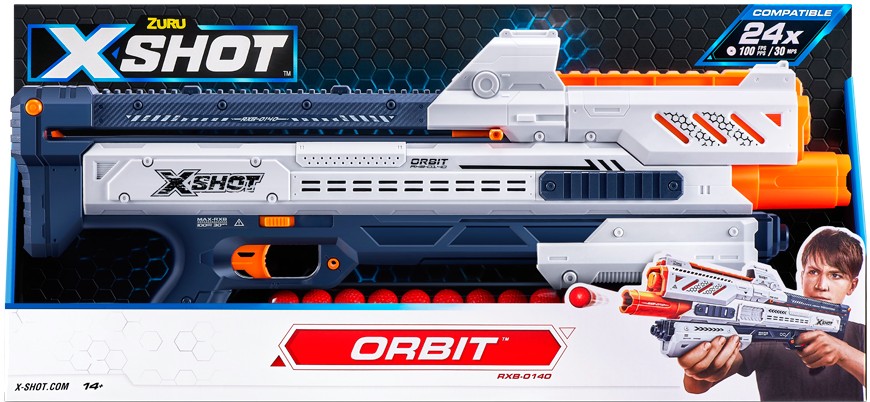 Бластер багатозарядний ZURU X-Shot EXCEL CHAOS  New Orbit  (24 кульки) (36281R) - Фото 1