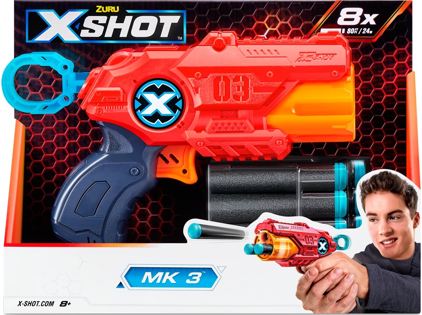 Бластер многозарядный ZURU X-Shot Red EXCEL Excel Mk 3 (36118R) - Фото 1