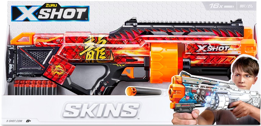 Бластер багатозарядний ZURU X-SHOT Skins Last Stand Faze (16 патронів) (36518H) - Фото 1