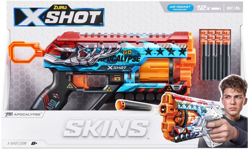Бластер багатозарядний ZURU X-SHOT Skins Griefer Apocalypse (12 патронів) (36561E) - Фото 1