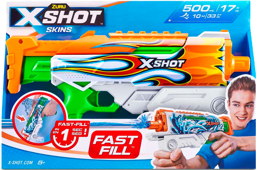 Водяний бластер ZURU X-Shot Fast FIill Sins Hyperload Inferno (11854D) - Фото 1