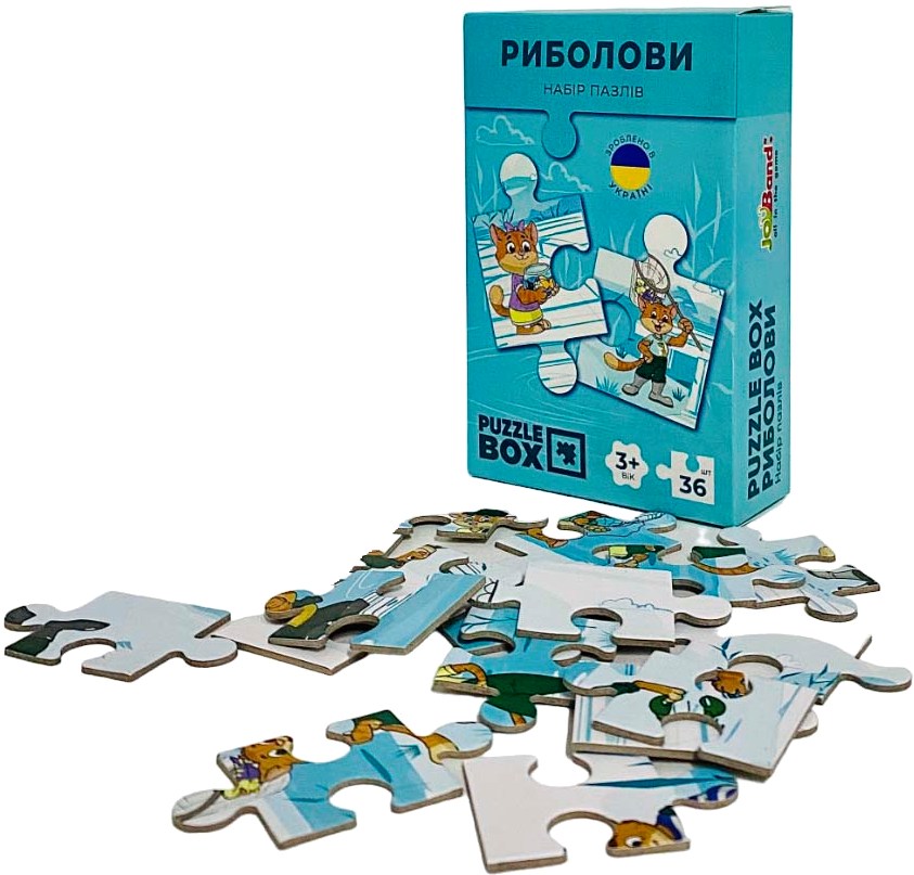 Пазлы картонные (3-4 года) JoyBand-Bontoy «Рыболовы» (36 элем.) (PB02) - Фото 1