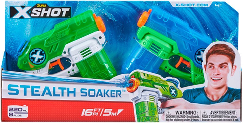 Водяной бластер ZURU X -Shot Warfare Double Small Stealth Soake (01227R) - Фото 1