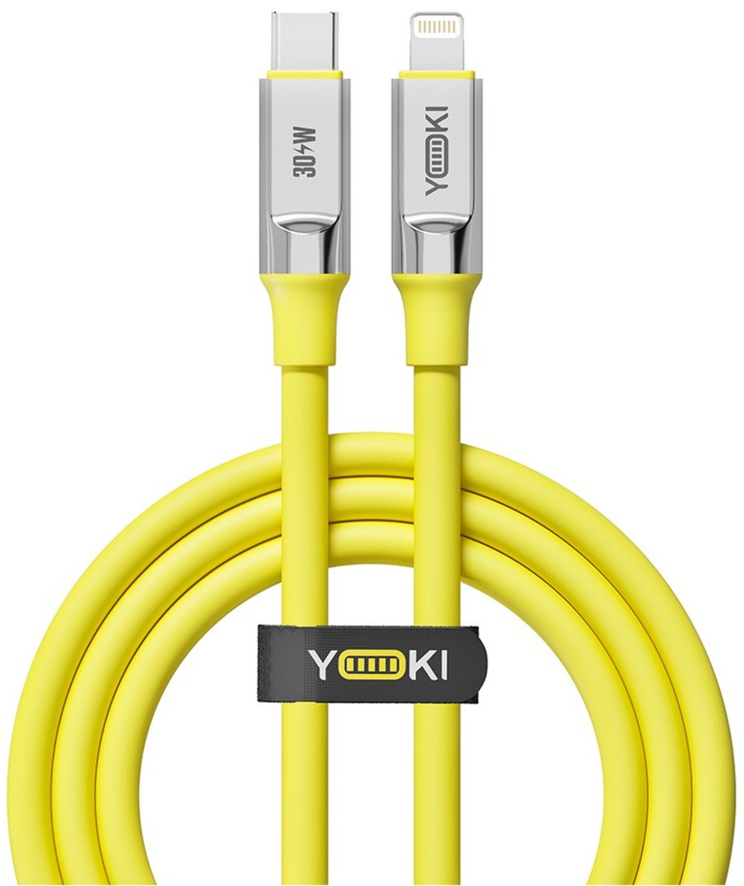 Кабель синхронизации данных YOKI ULTRA Type-C to Lightning 30W 1.2m Yellow (YK-UL61) - Фото 1
