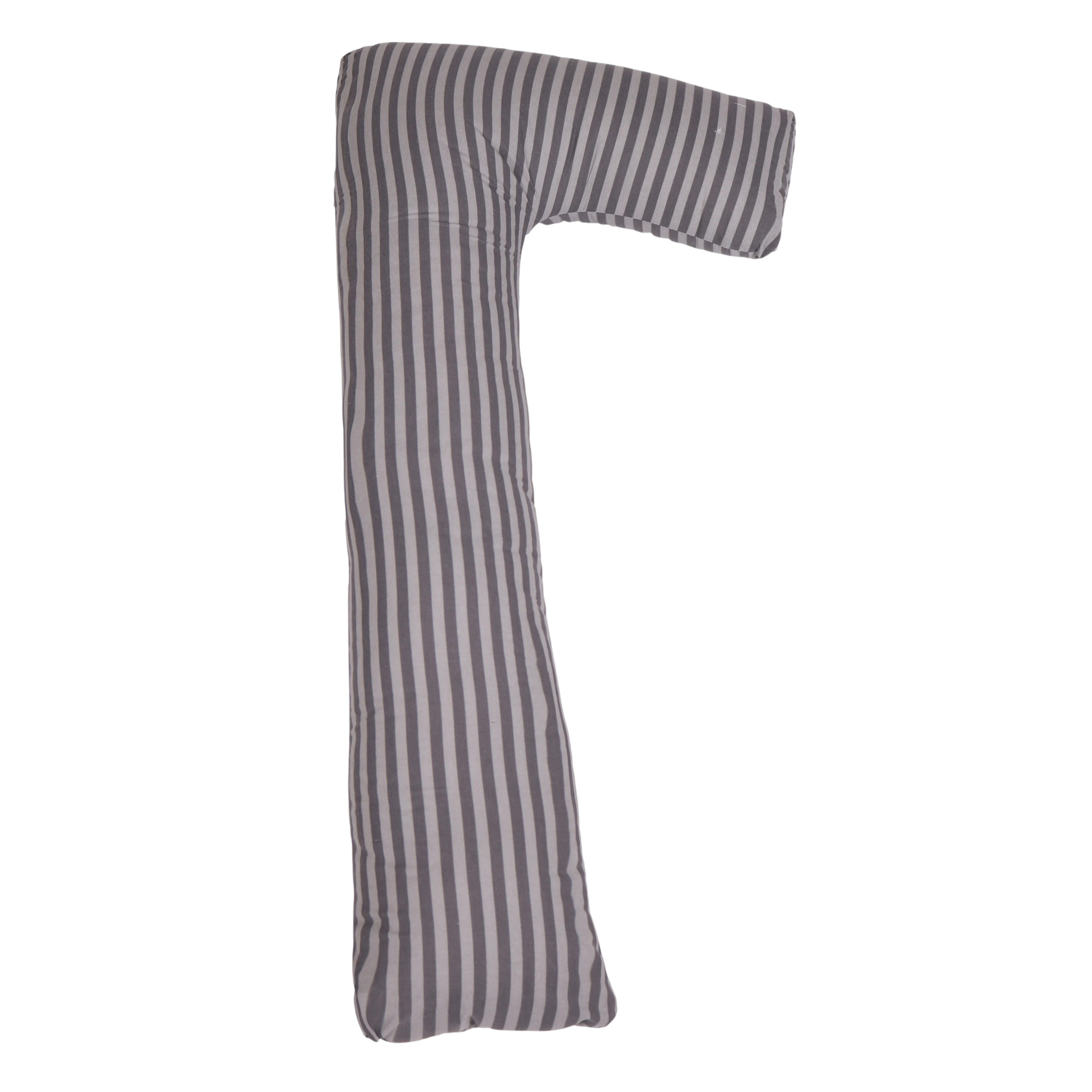 Подушка для майбутніх мам MirSon Г-подібна №5001 Color Line 17-0601 Stripe Gray 140x40x20 см (2200010969528) - Фото 1