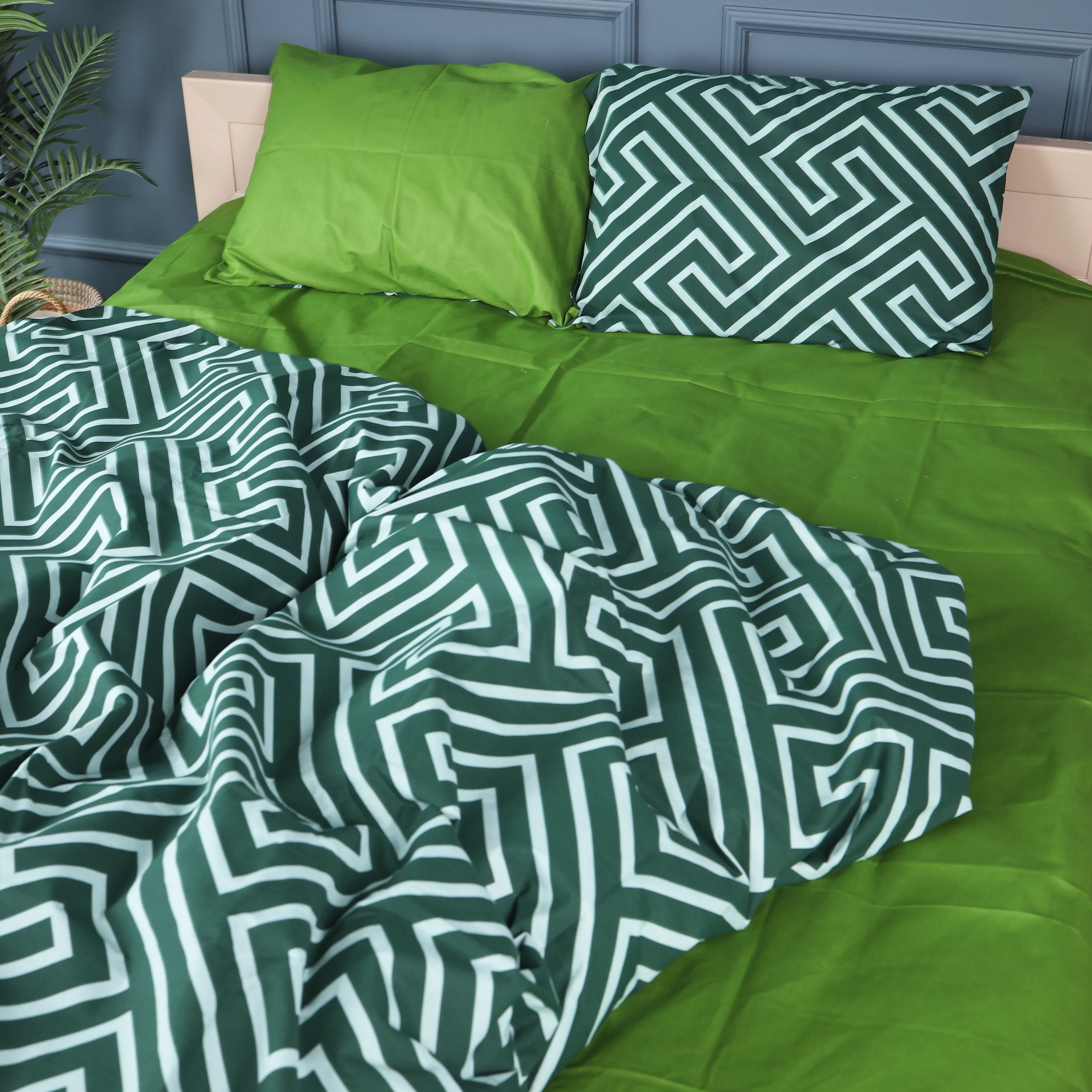 Комплект постільної білизни MirSon 143х210 см 17-0632 Diamond Emerald Бязь (2200008466022) - Фото 1