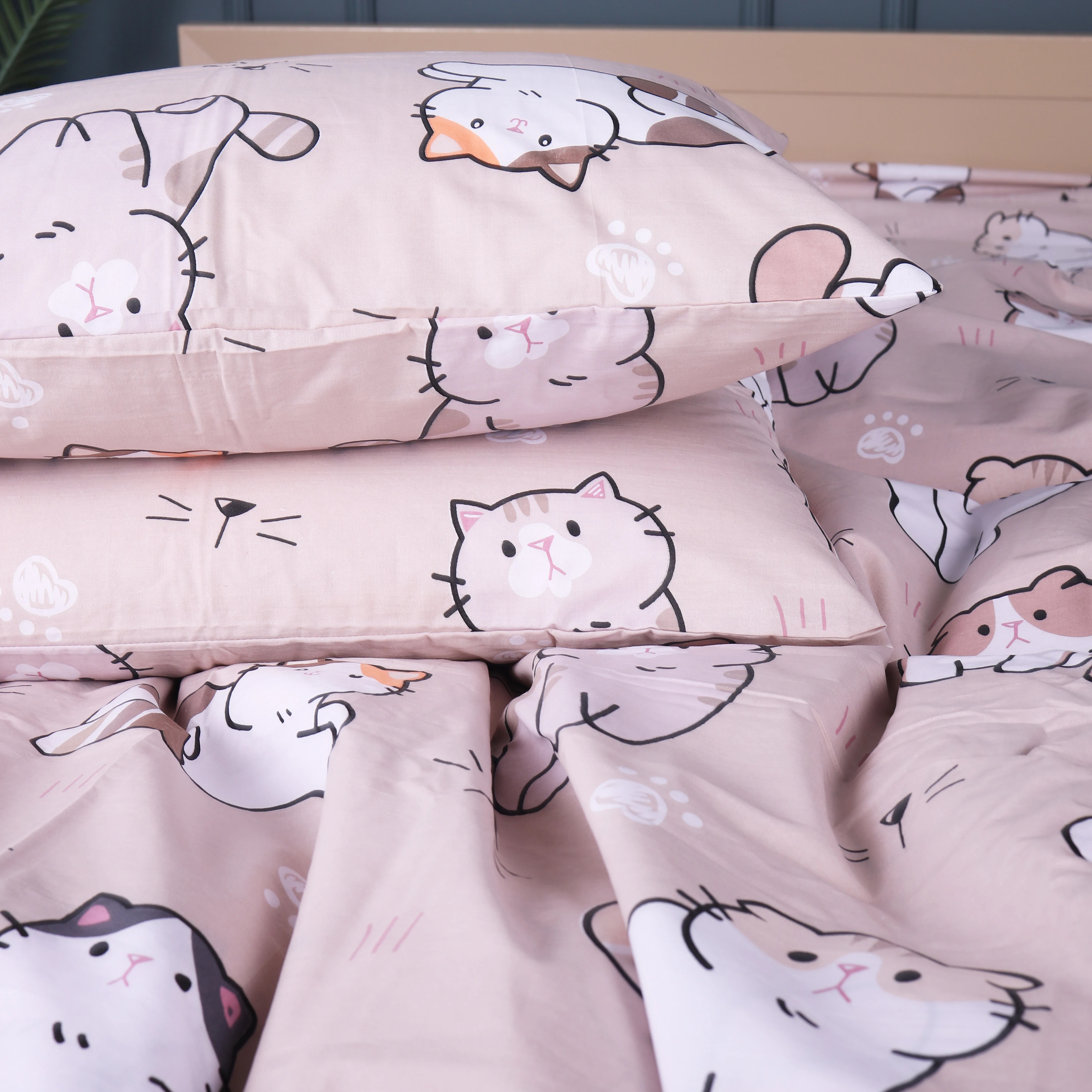 Наволочка MirSon Бязь 17-0665 Cream Kittens 70х70 см (2200010064339) - Фото 1
