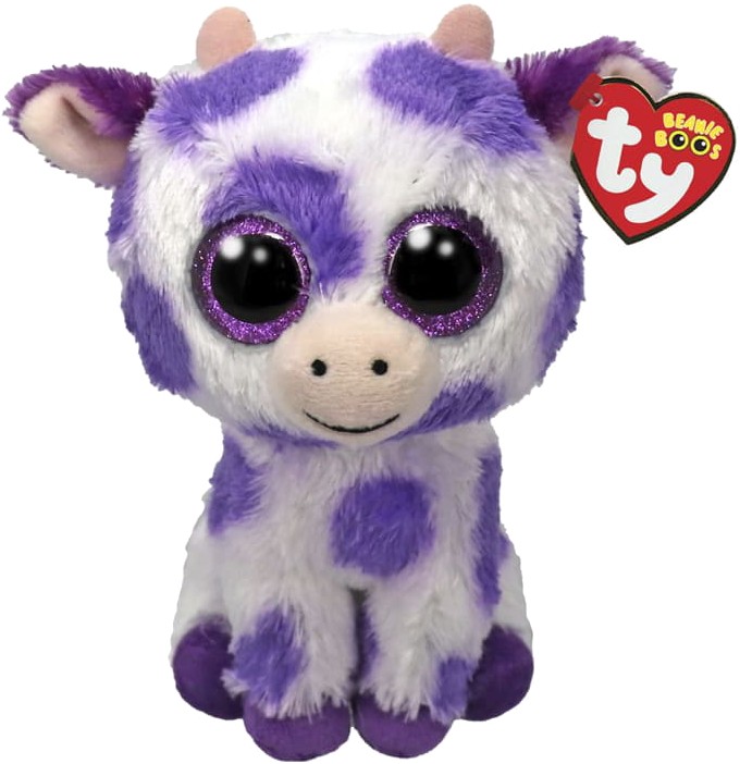 Мягкая игрушка глазастик TY Beanie Boos Корова "ETHEL" 15 см (37345) - Фото 1