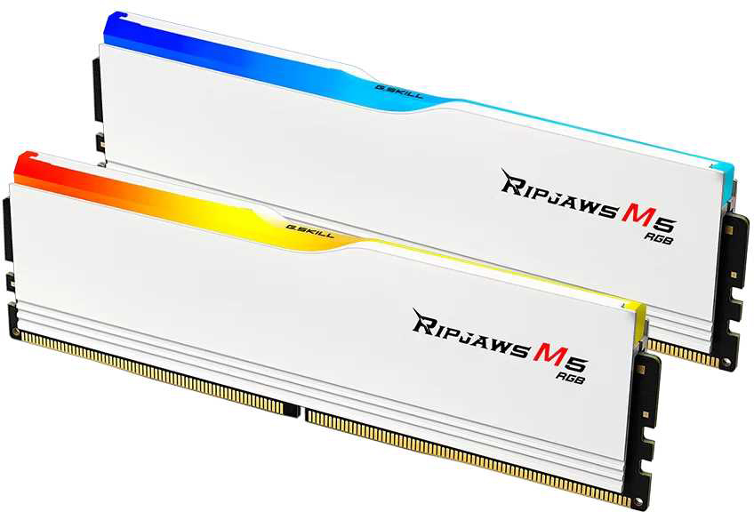Память DDR G.Skill Ripjaws M5 RGB White DDR5-6400 32GB (2x16GB) (F5-6400J3648F16GX2-RM5RW) - Фото 1
