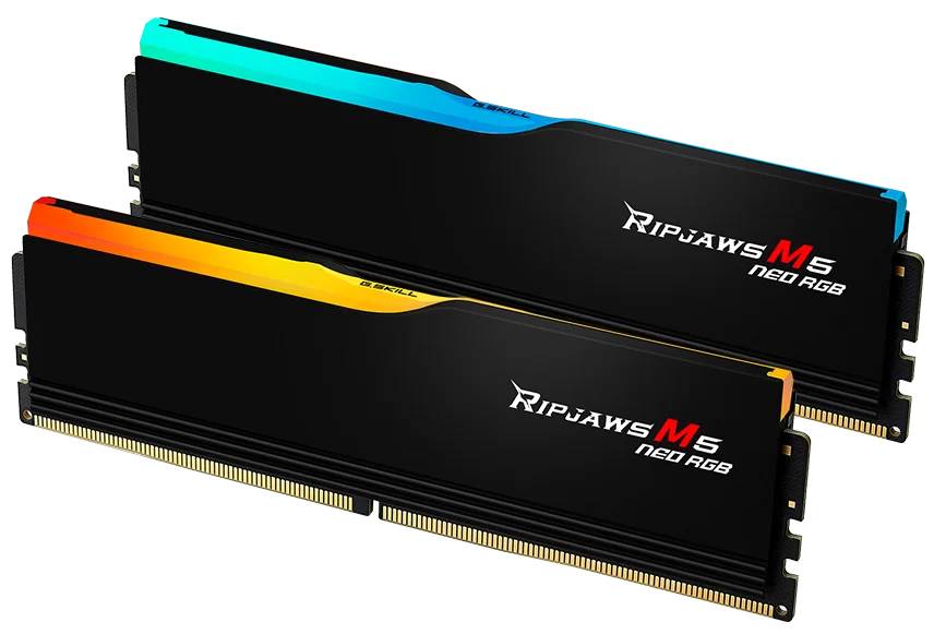 Память DDR G.Skill Ripjaws M5 Neo RGB Black DDR5-6000 32GB (2x16GB) (F5-6000J2836G16GX2-RM5NRK) - Фото 1