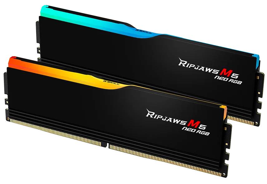 Память DDR G.Skill Ripjaws M5 Neo RGB Black DDR5-6000 64GB (2x32GB) (F5-6000J3040G32GX2-RM5NRK) - Фото 1