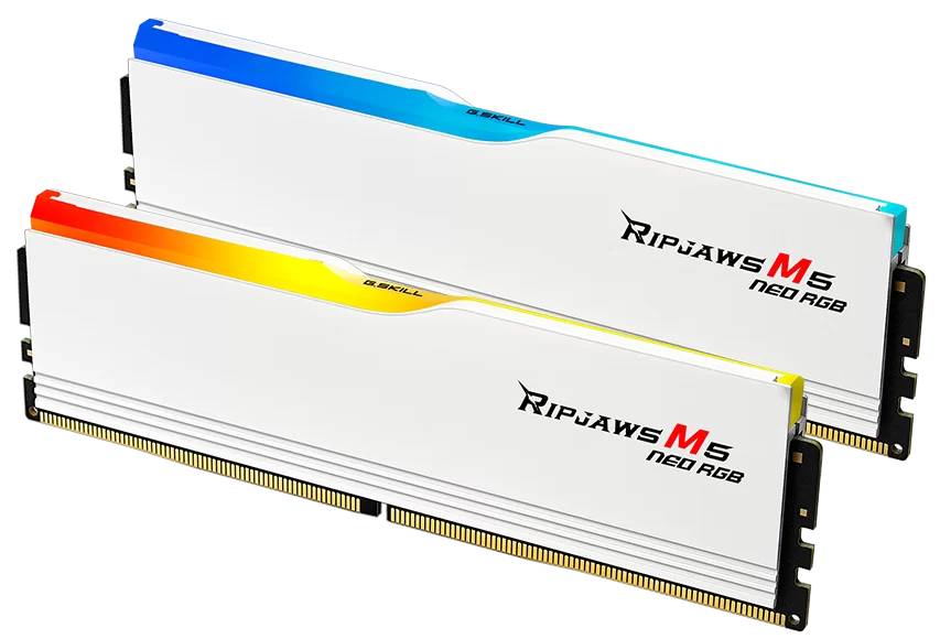 Память DDR G.Skill Ripjaws M5 Neo RGB White DDR5-6000 32GB (2x16GB) (F5-6000J3038F16GX2-RM5NRW) - Фото 1