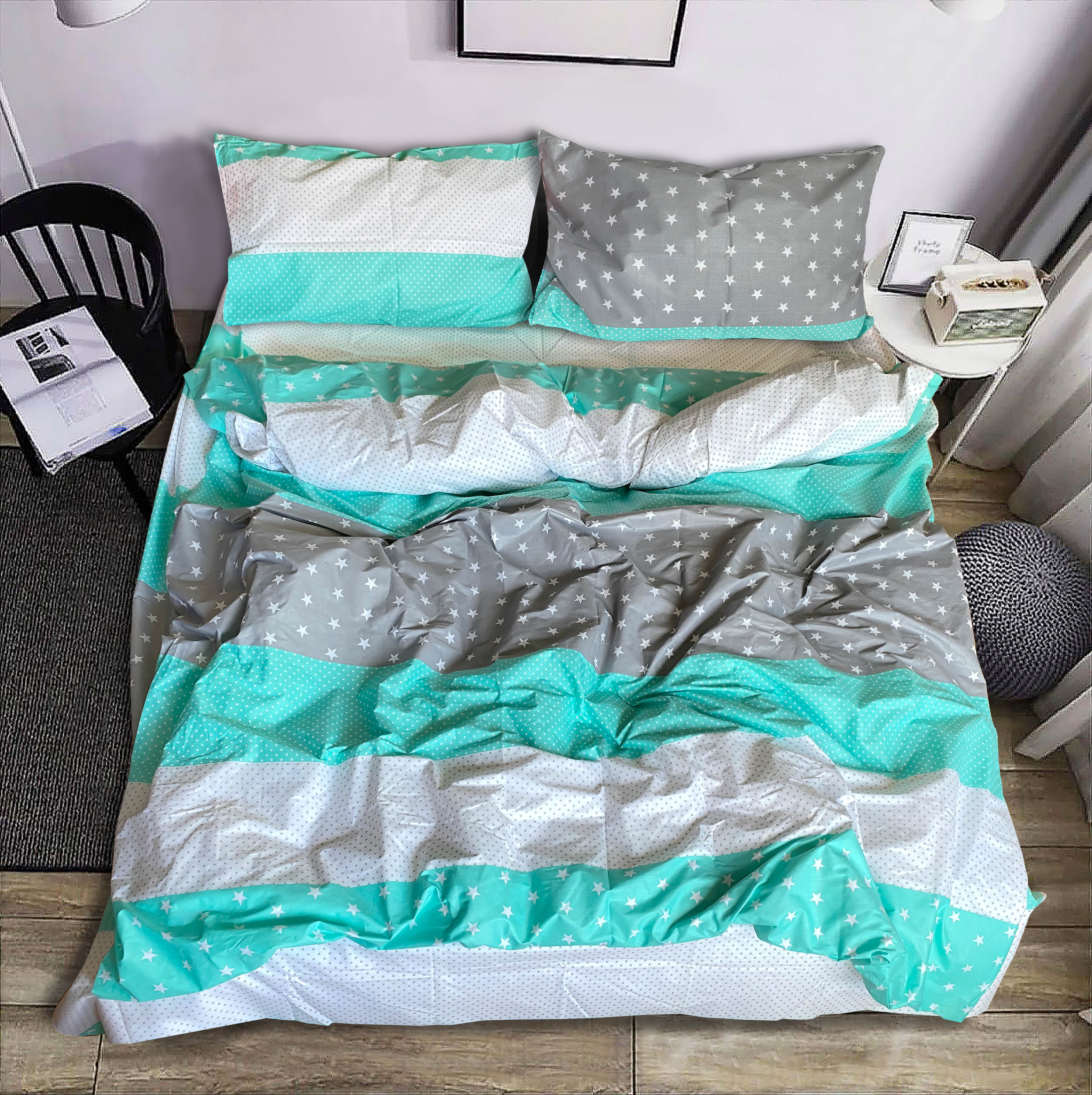 Комплект постельного белья Zastelli STAR DOTS 145х210 Зеленый (16197) - Фото 1