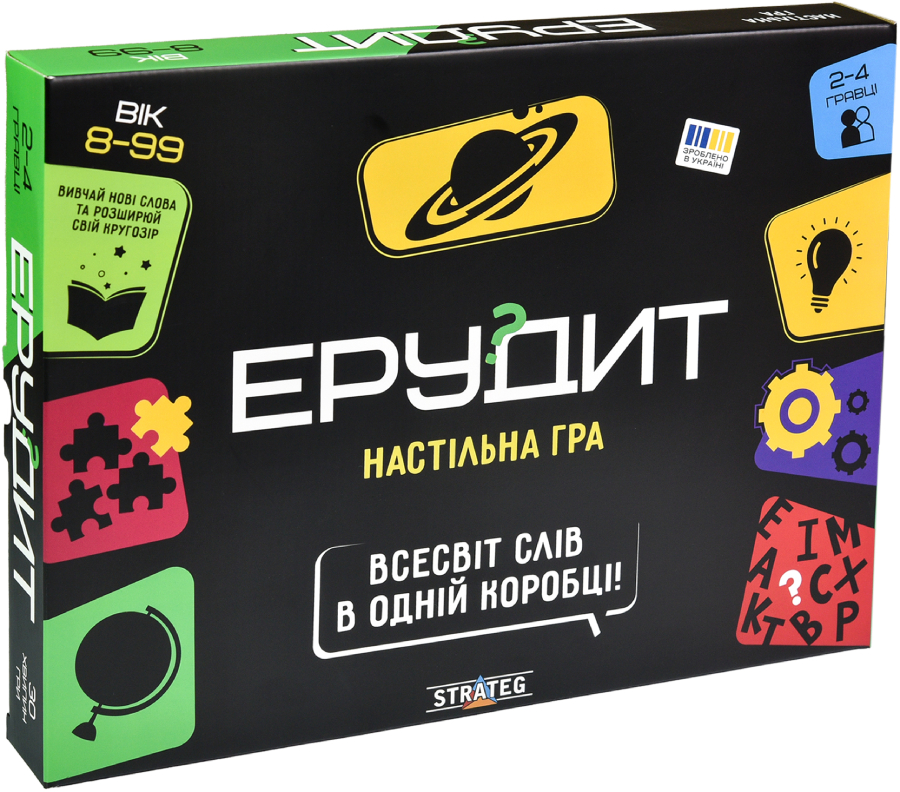 Настольная игра (8+) Strateg "Эрудит", укр (30451) - Фото 1