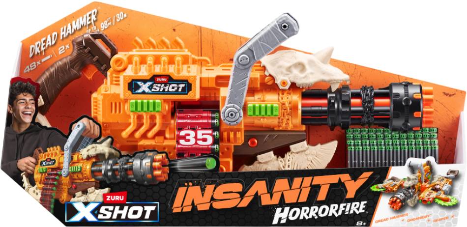 Бластер багатозарядний ZURU X-Shot Insanity Horrorfire Dread Hammer (48 патронів) (36733) - Фото 1