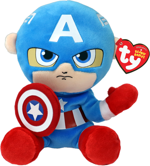 Мягкая игрушка герой TY Marvel Капітан Америка 15 см (44002) - Фото 1