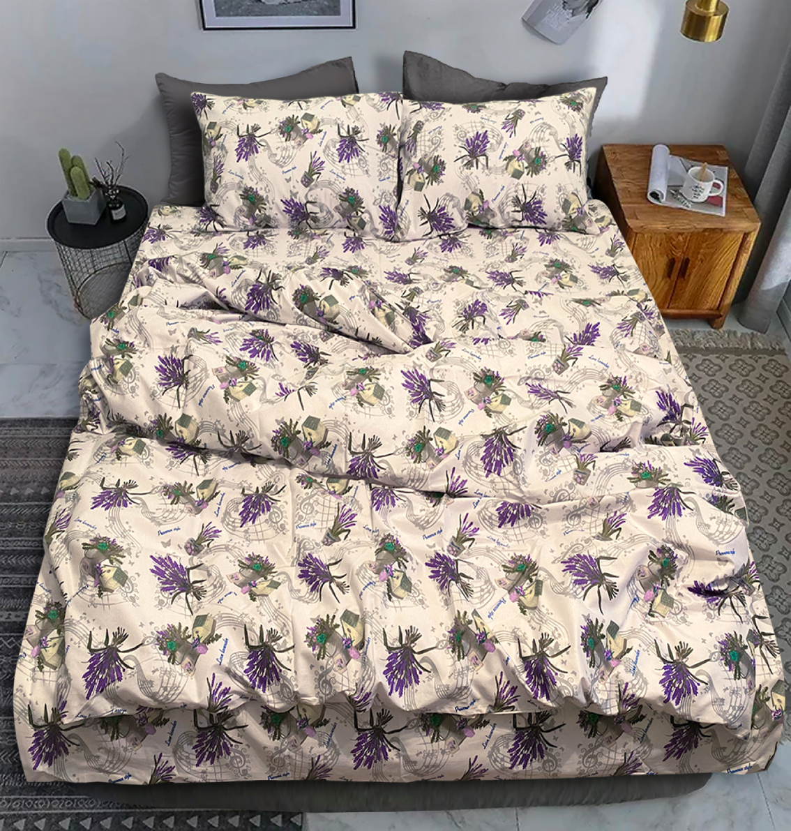 Комплект постільної білизни Zastelli LAVANDER GOLD USA бязь 175х210 Білий (16092) - Фото 1
