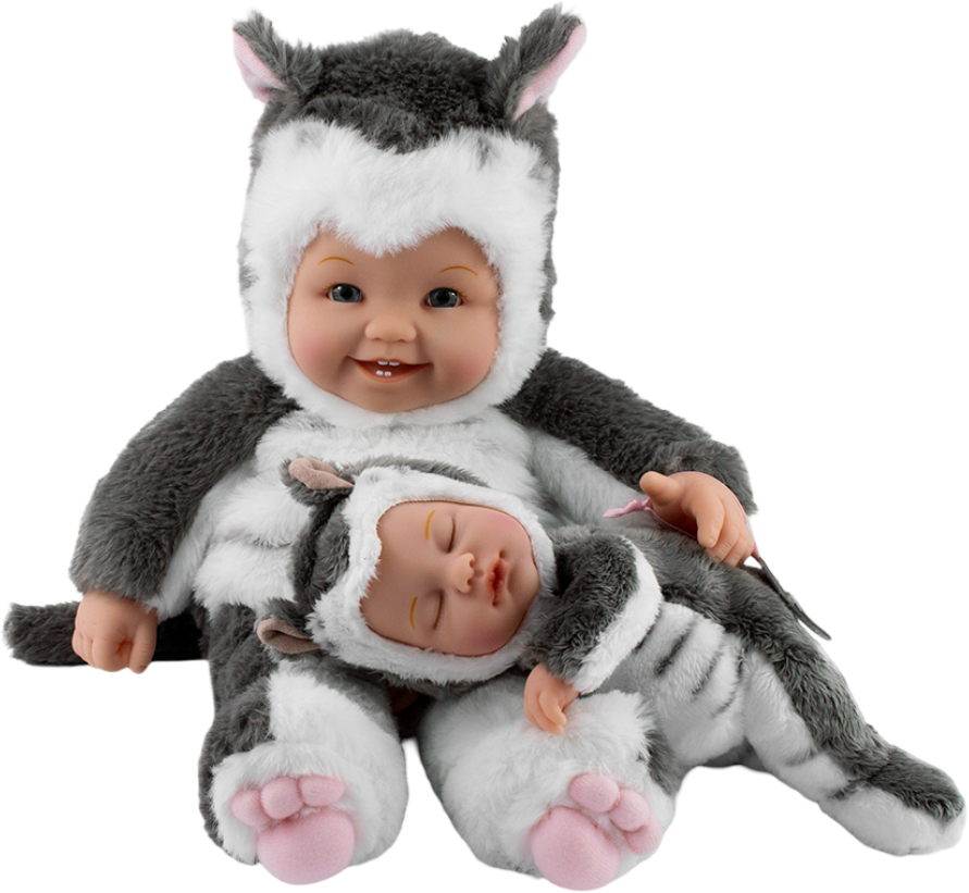 Пупс. Набор Anne Geddes Маленькие сестры Котята 38 см и 23 см (575706) - Фото 1