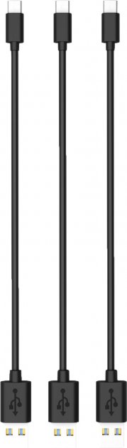 Кабель синхронізації даних Timstool USB to microUSB 0.21 м 3 шт. Black (DC21-MU-BL) - Фото 1