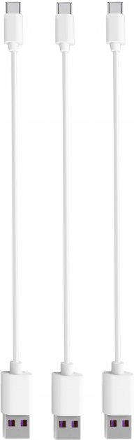 Кабель синхронізації даних Timstool USB to microUSB 0.21 м 3 шт. White (DC21-MU-WT) - Фото 1