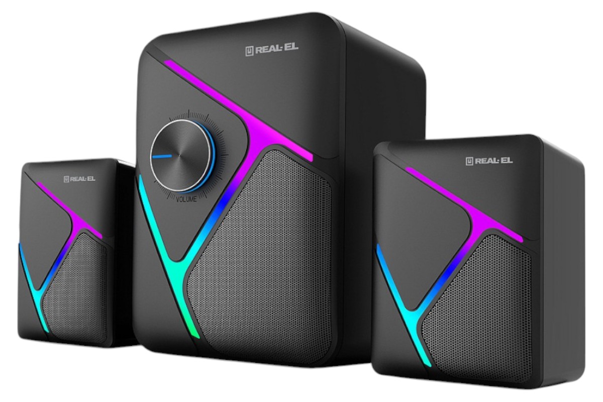 Компьютерная акустика обычная 2.0 REAL-EL M-320 Black - Фото 1