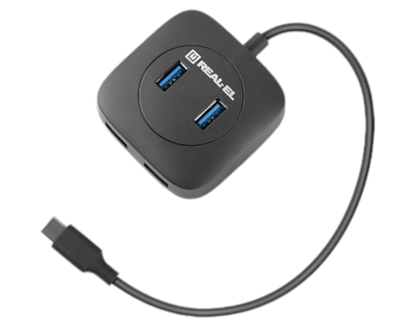 Хаб USB REAL-EL CQ-407 Black - Фото 1