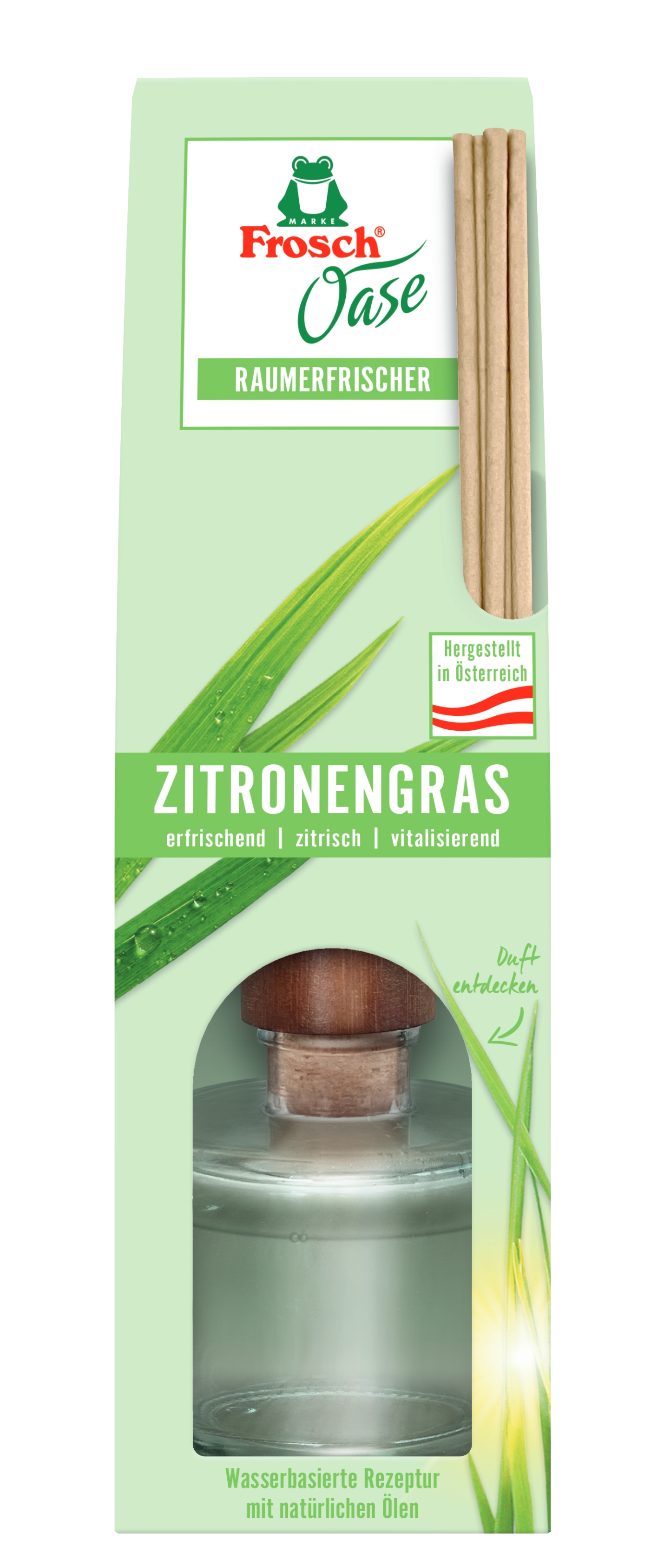 Купити Аромадифузор для кімнати Frosch Оазис Освіжувач повітря з натур.маслом Лимонна трава 90 мл - Фото 1 Аромадифузор для кімнати Frosch Оазис Освіжувач повітря з натур.маслом Лимонна трава 90 мл - Фото 1