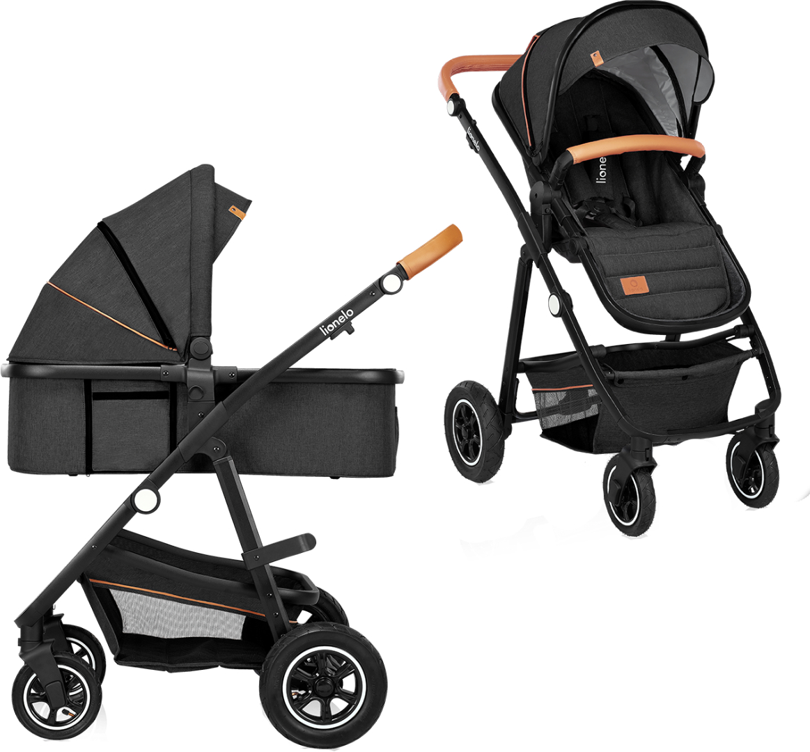 Коляска универсальная 2 в 1 Lionelo Amder Grey Graphite - Фото 1