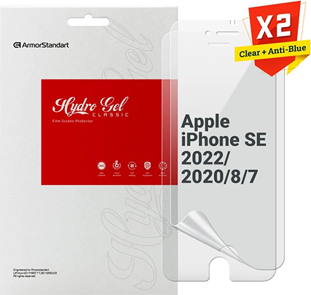 Защитная пленка для смартфона Armorstandart Clear + Anti-Blue for Apple iPhone SE 2022/2020/8/7 (ARM66833) - Фото 1
