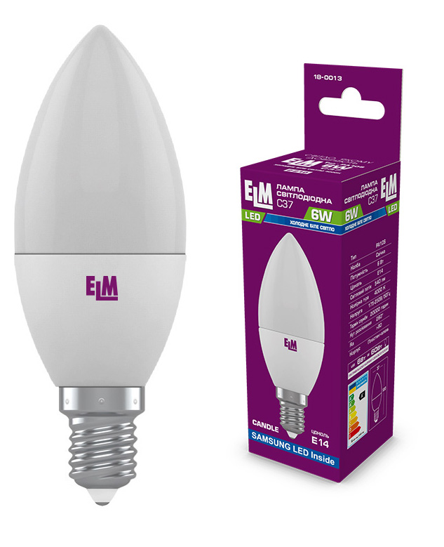 Купить Лампочка светодиодная ELM 6W E14 4000K 18-0013 - Фото 1 Лампочка светодиодная ELM 6W E14 4000K 18-0013 - Фото 1
