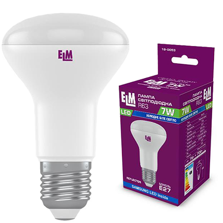 Лампочка светодиодная ELM 7W R63 PA-10 E27 4000K (18-0053) - Фото 1
