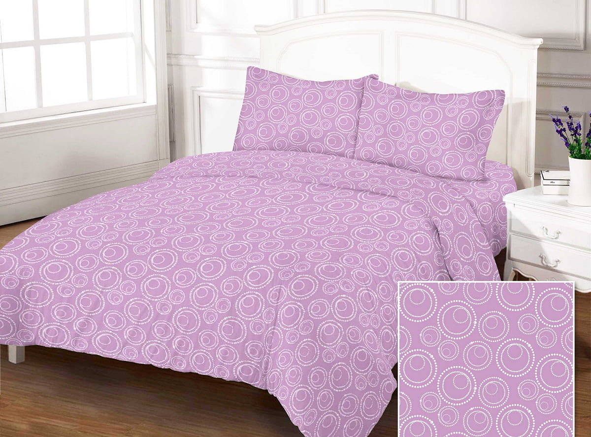Комплект постельного белья Zastelli BUBBLE Lavander GOLD USA бязь 175х210 Лиловый (17075) - Фото 1
