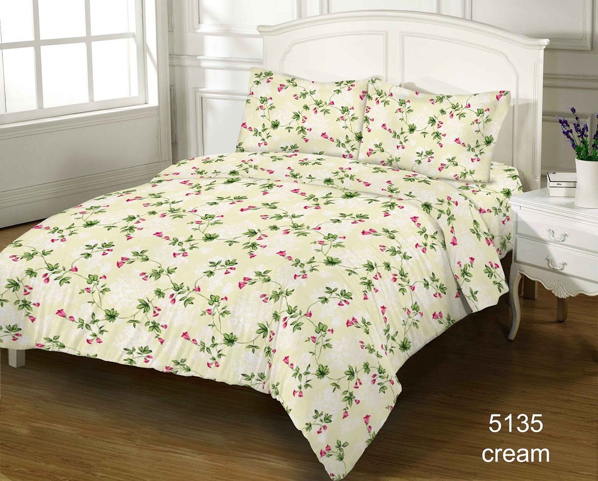 Комплект постельного белья Zastelli Cream GOLD USA бязь 200х220 см молочный (5135) - Фото 1