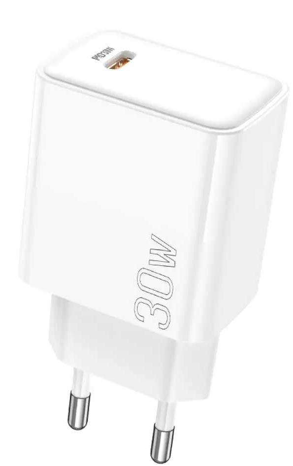 Сетевое зарядное устройство BOROFONE BA77A Insightful single port PD30W charger White (6941991101274) - Фото 1