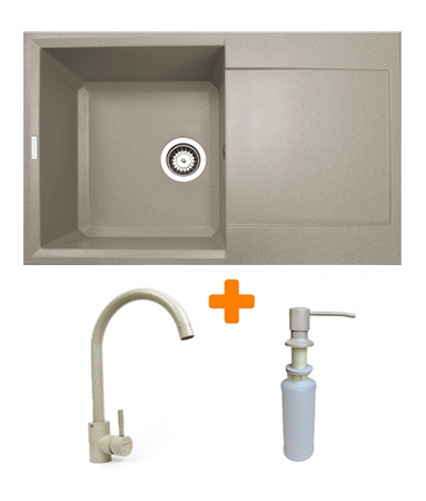 Мойка кухонная+смеситель+дозатор Adamant Horizon Avena (1824296901506) - Фото 1