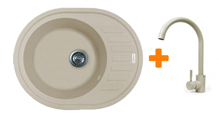 Мойка кухонная+смеситель Adamant Ovum Avena (1824296910406) - Фото 1